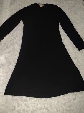 Michael Kors Black Long-Sleeve A-Line Dress